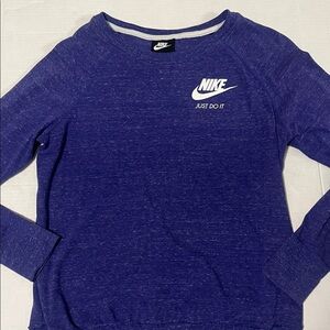 Nike Women’s Long Sleeved Heathered Purple Crewneck Just Do It Neck Tee